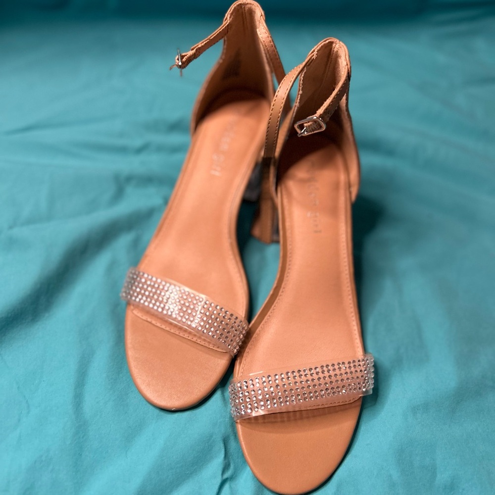 Madden Girl Tan Rhinestone Sandals
